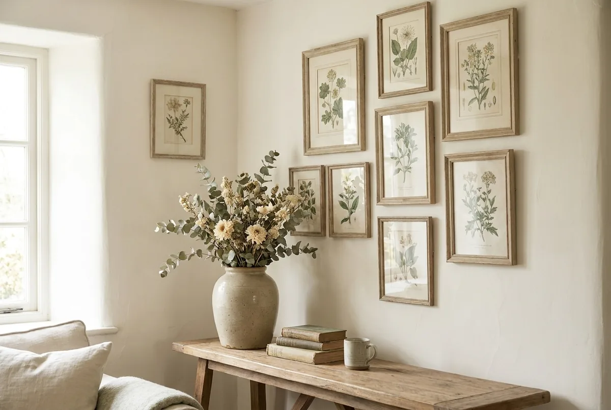Vintage Botanical & Wildflower Wall Art Sets for a Cottage Look