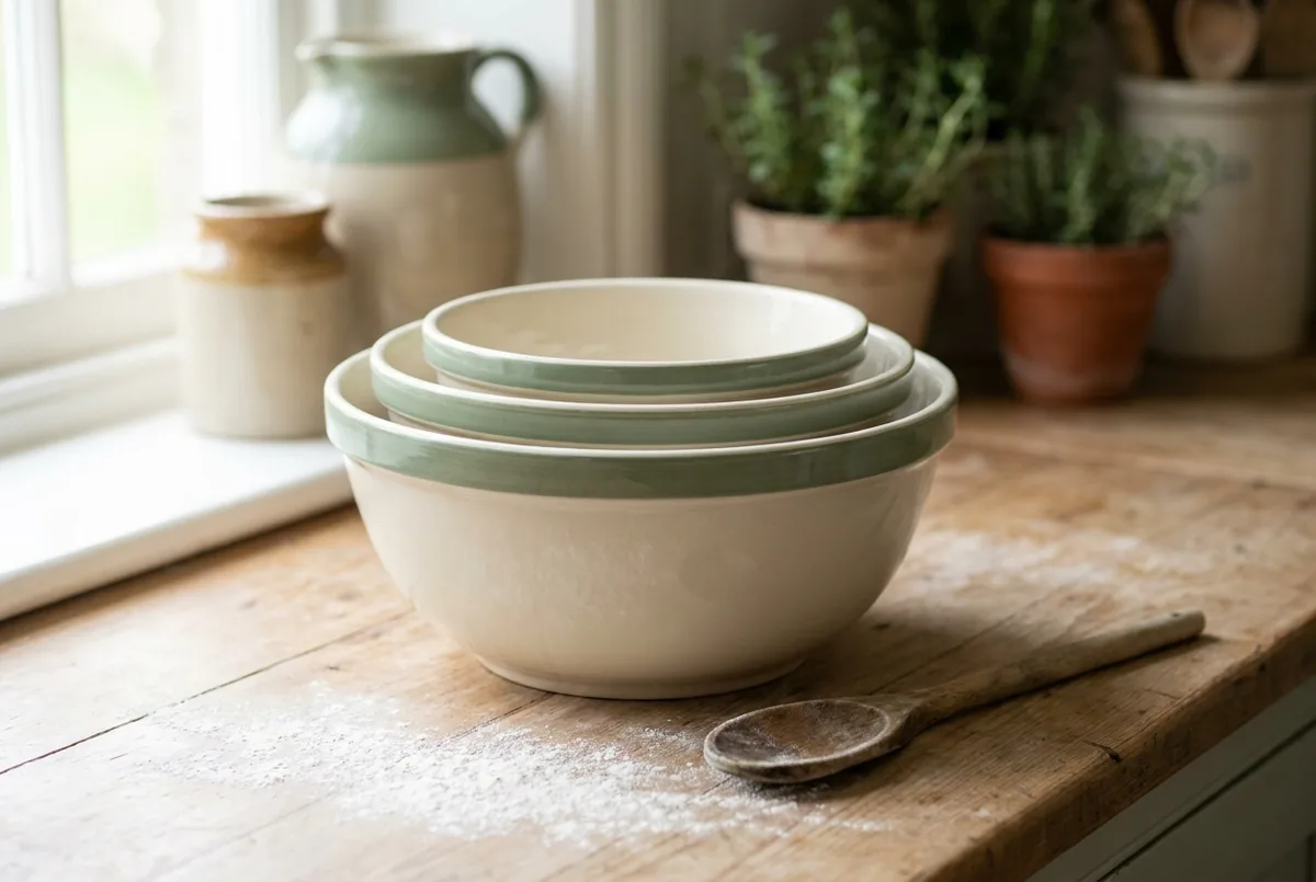 Vintage Farmhouse Mixing Bowl Sets: Nesting Stoneware We'd Buy